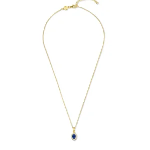 Mia Colore Azure 925 sterling zilver gold plated Ketting met blauwe zirkonia steen