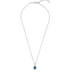 Mia Colore Azure 925 sterling zilver Ketting met blauwe zirkonia steen