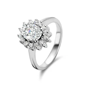 Mia Colore Bianca 925 sterling zilveren ring met zirkonia steen