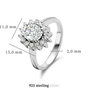 Mia Colore Bianca 925 sterling zilveren ring met zirkonia steen