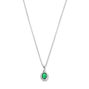 Mia Colore Verdi 925 sterling zilver Ketting met groene zirkonia steen