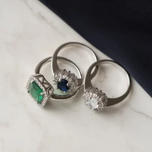 Mia Colore Verdi 925 sterling zilveren ring met groene zirkonia steen