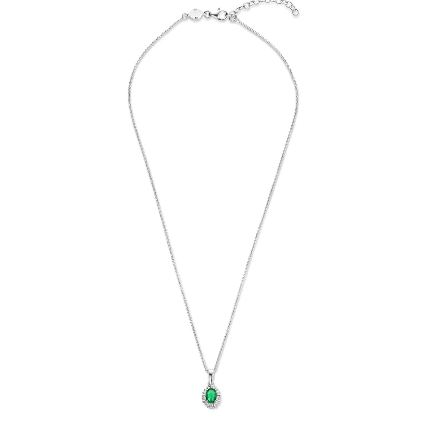 Mia Colore Verdi 925 sterling zilver Ketting met groene zirkonia steen