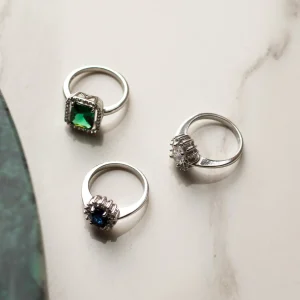 Mia Colore Verdi 925 sterling zilveren ring met groene zirkonia steen