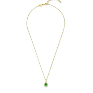 Mia Colore Verdi 925 sterling zilver gold plated Ketting met groene zirkonia steen