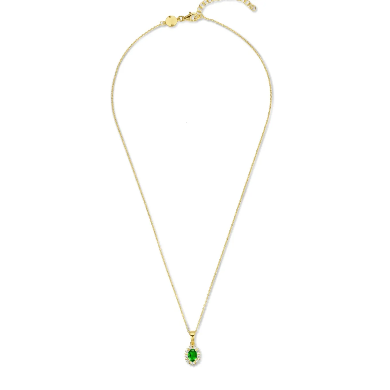 mia_colore_verdi__sterlin_5.webp Mia Colore Verdi 925 sterling zilver gold plated Ketting met groene zirkonia steen