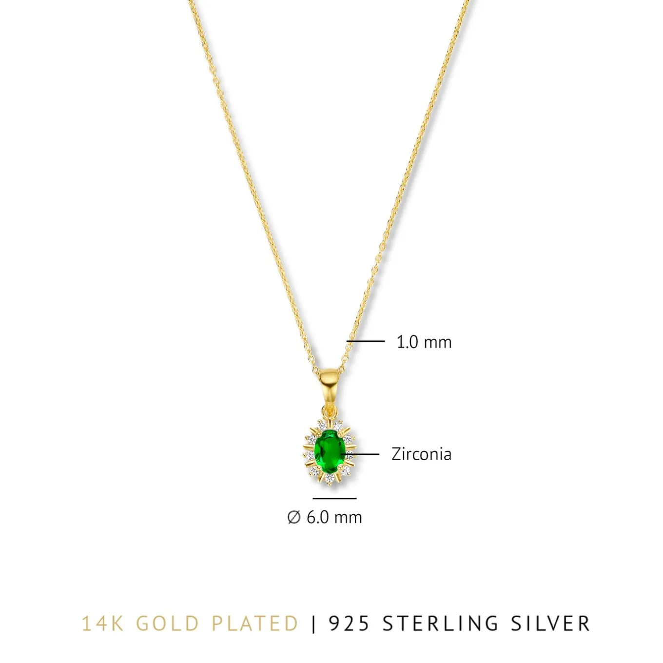 mia_colore_verdi__sterlin_7.webp Mia Colore Verdi 925 sterling zilver gold plated Ketting met groene zirkonia steen