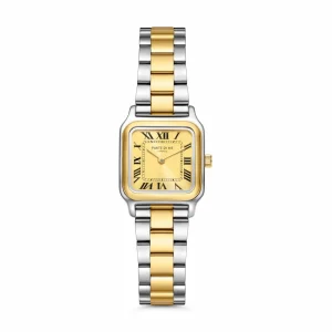 Orologio rechthoekig dameshorloge goudkleurig en zilver