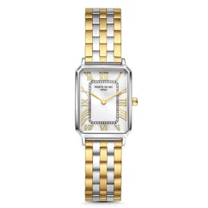 Orologio rechthoekig dameshorloge goudkleurig en zilver
