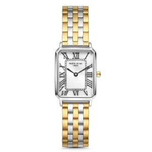 Orologio rechthoekig dameshorloge goudkleurig en zilver