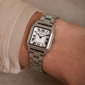 Orologio rechthoekig dameshorloge zilverkleurig