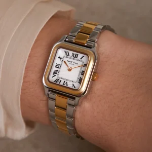 Orologio rechthoekig dameshorloge goudkleurig en zilver