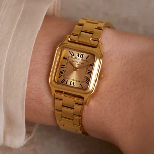 Orologio rechthoekig dameshorloge goudkleurig