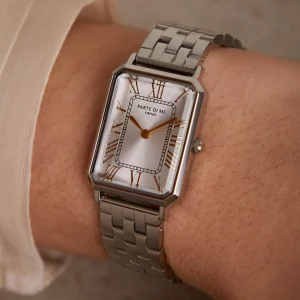 Orologio rechthoekig dameshorloge zilverkleurig