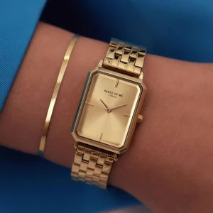 Orologio rechthoekig dameshorloge goudkleurig