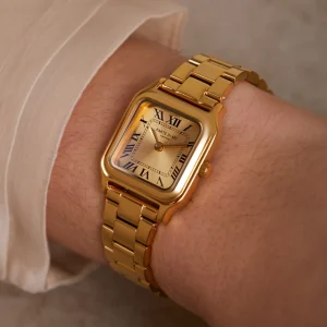 Orologio rechthoekig dameshorloge goudkleurig
