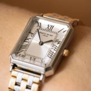 Orologio rechthoekig dameshorloge goudkleurig en zilver