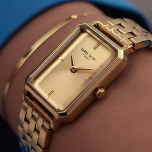 Orologio rechthoekig dameshorloge goudkleurig
