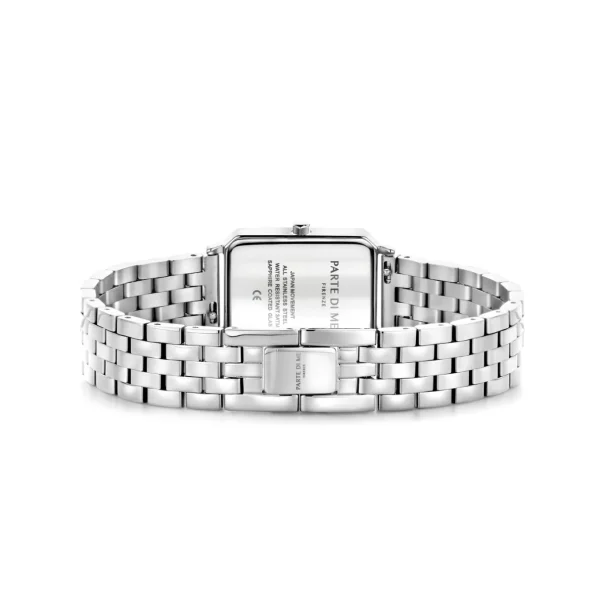 Orologio rechthoekig dameshorloge zilverkleurig en zwart