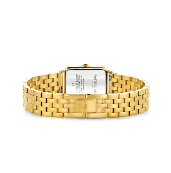 Orologio rechthoekig dameshorloge goudkleurig en wit