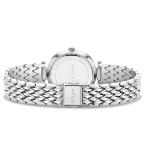 Orologio rond dameshorloge zilverkleurig en groen