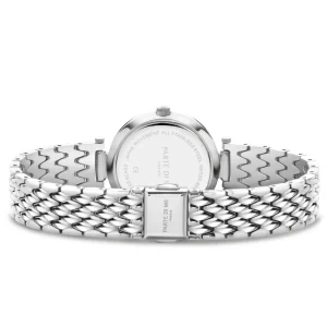 Orologio rond dameshorloge zilverkleurig en roze