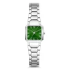 Orologio vierkant dameshorloge zilverkleurig en groen