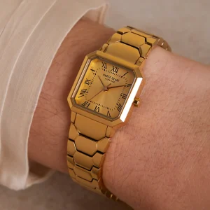 Orologio vierkant dameshorloge goudkleurig