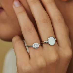 Ponte Vecchio Dalia 925 sterling zilveren ring met zirkonia steen