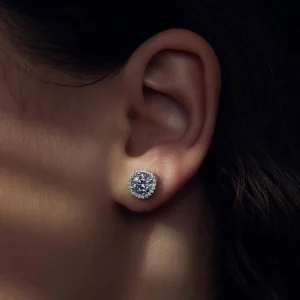 Ponte Vecchio Dalia 925 sterling zilver Oorknoppen met zirkonia stenen