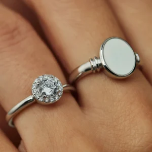 Ponte Vecchio Dalia 925 sterling zilveren ring met zirkonia steen