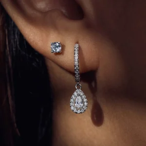 Ponte Vecchio Dalia 925 sterling zilver Oorhangers met zirkonia stenen