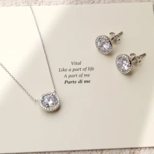 Ponte Vecchio Dalia 925 sterling zilver Oorknoppen met zirkonia stenen