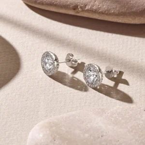 Ponte Vecchio Dalia 925 sterling zilver Oorknoppen met zirkonia stenen