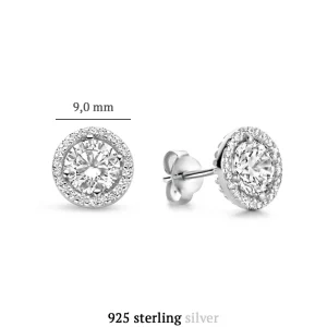 Ponte Vecchio Dalia 925 sterling zilver Oorknoppen met zirkonia stenen