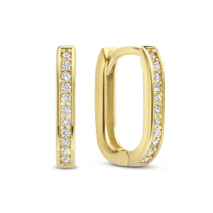 Ponte Vecchio Elina 925 sterling zilveren gold plated oorringen met zirkonia stenen