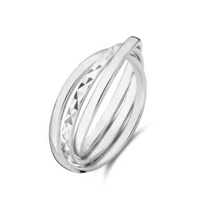 Ponte Vecchio Lucilla 925 sterling zilveren ring met diamant geslepen