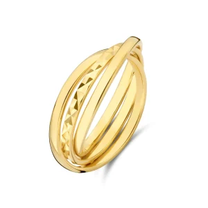 Ponte Vecchio Lucilla 925 sterling zilver gold plated ring met diamant geslepen