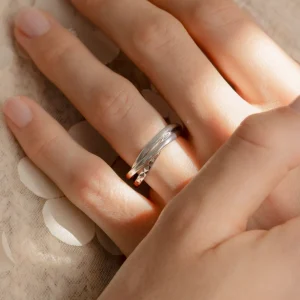 Ponte Vecchio Lucilla 925 sterling zilveren ring met diamant geslepen