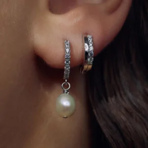 Ponte Vecchio Pitti 925 sterling zilver Creolen met zirkonia stenen