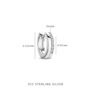 Ponte Vecchio Pitti 925 sterling zilver Creolen met zirkonia stenen