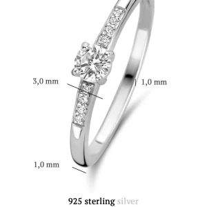 Ponte Vecchio Santa Trinita 925 sterling zilveren ring met zirkonia stenen