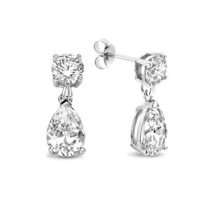 Ponte Vecchio Sienna 925 sterling zilver Oorhangers met zirkonia steen