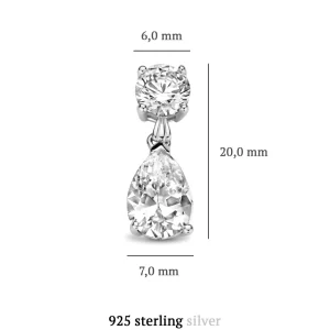 Ponte Vecchio Sienna 925 sterling zilver Oorhangers met zirkonia steen