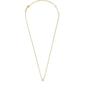 Ponte Vecchio Sofia 925 sterling zilver gold plated Ketting met zirkonia steen