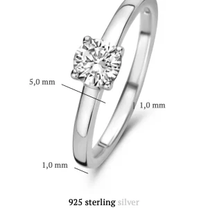 Ponte Vecchio Sofia 925 sterling zilveren ring met zirkonia steen
