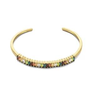 Santa Maria del Fiore 925 sterling zilver gold plated armband met gekleurde zirkonia stenen