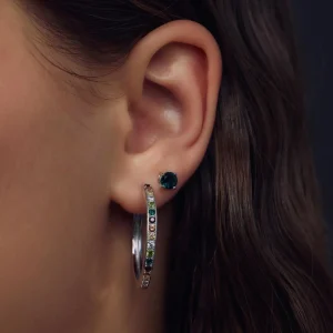 Santa Maria del Fiore 925 sterling zilveren oorringen met gekleurde zirkonia stenen