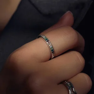 Santa Maria del Fiore 925 sterling zilveren ringen met gekleurde zirkonia stenen