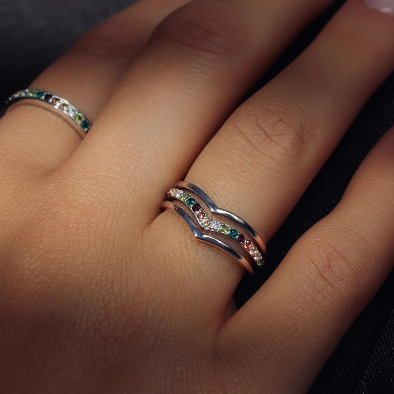 santa_maria_del_fiore__st_2-7.webp Santa Maria del Fiore 925 sterling zilveren ring met gekleurde zirkonia stenen